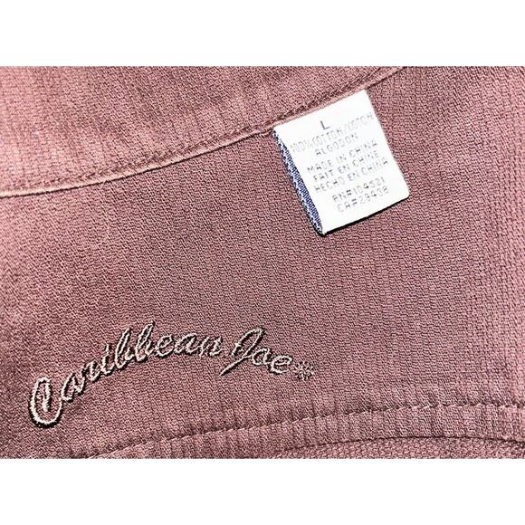 Womens Caribbean‎ Joe Brown Corduroy Jacket Long Sleeve Mandarin Collar Zip Up L - Picture 8 of 8